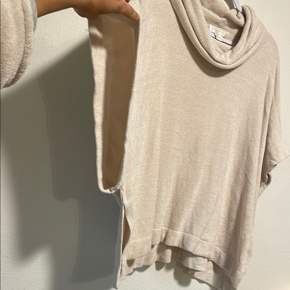 Barefoot Dreams Cream Cowl Neck Sweater - Picture 3 of 4